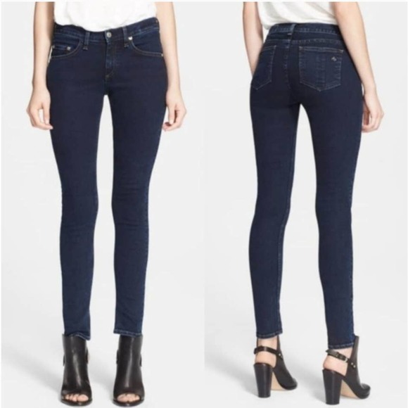 Rag & Bone High Rise Skinny Bruin Wash Sz 25